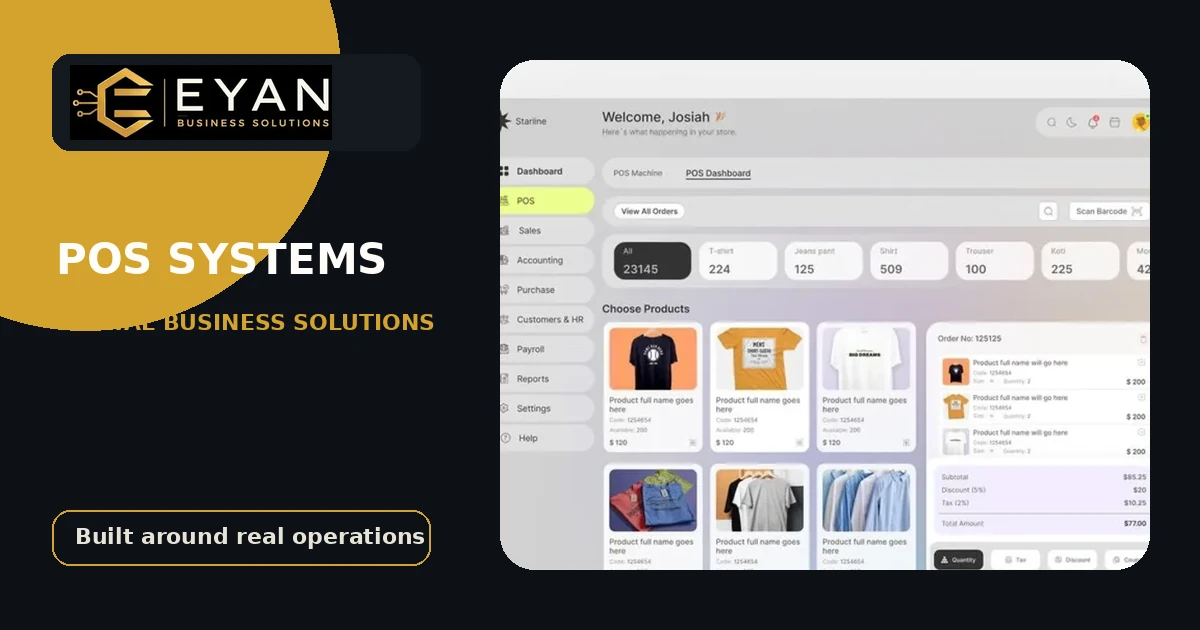 Retail point-of-sale, inventory and branch operations interface concept